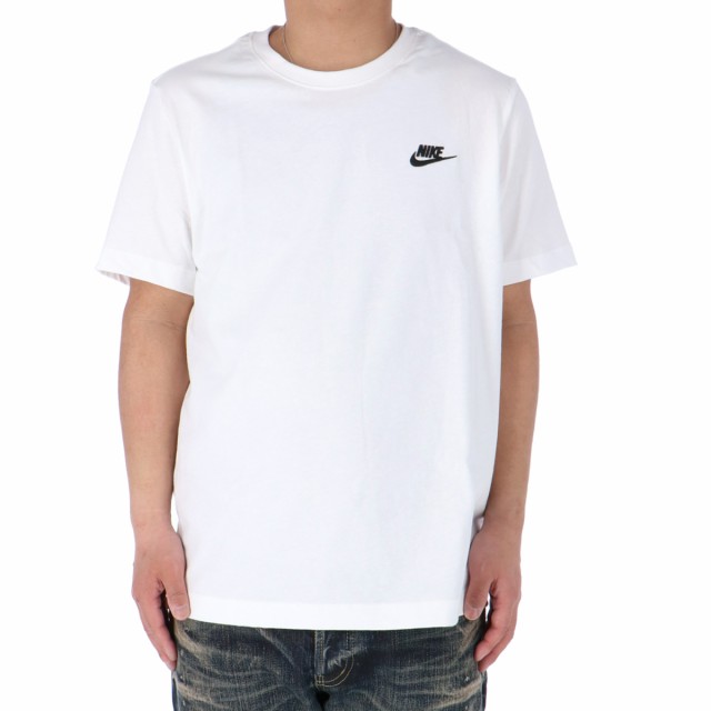 ナイキ Tシャツ メンズ 上 NIKE 綿T コットン100% 半袖 WHT 送料無料