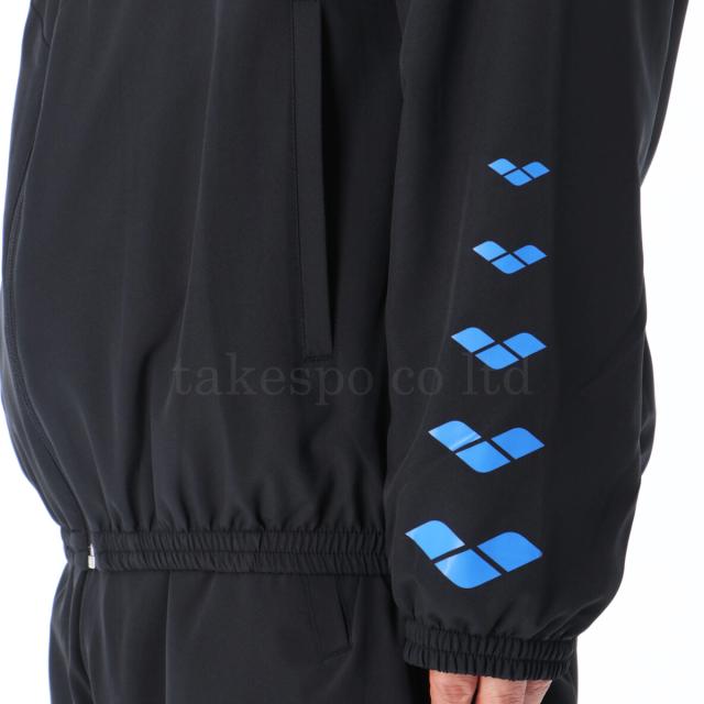 arena アリーナ ジャケット ブラック×ブルー 水泳 トレーニングウェア