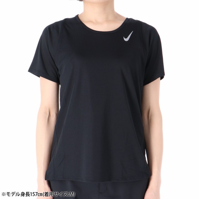 ナイキ Tシャツ レディース 上 NIKE 吸汗 速乾 ドライ 薄手 反射ロゴ ランニング 半袖 BLK 送料無料 新作