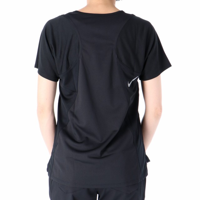 ナイキ Tシャツ レディース 上 NIKE 吸汗 速乾 ドライ 薄手 反射ロゴ ランニング 半袖 BLK 送料無料 新作