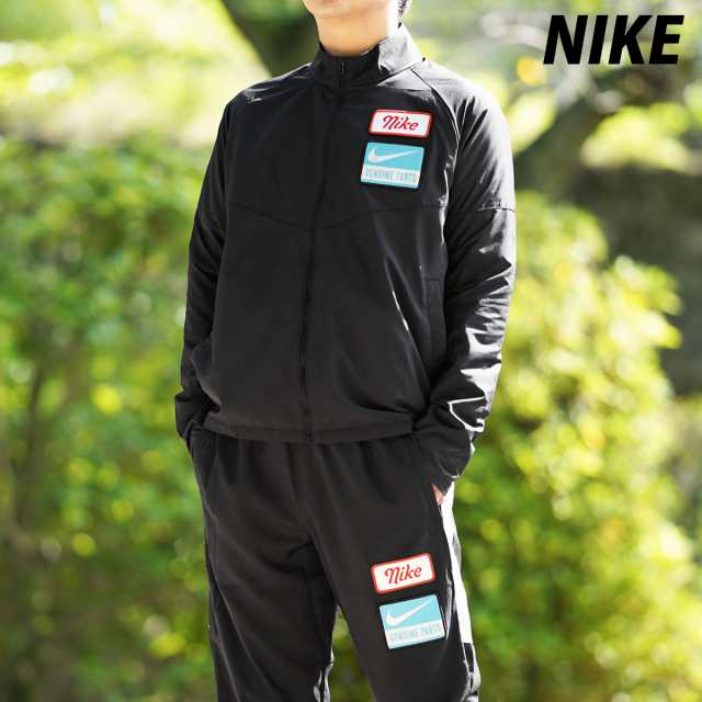 ナイキ ウインドブレーカー メンズ 上下 NIKE 吸汗 速乾 Dri-FIT ランニング ジョギング フルジップ トレーニングウェア BLK  送料無料｜au PAY マーケット