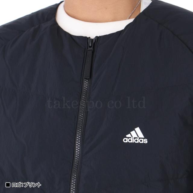 【adidas】ワンポイント　ダウンジャケット ウインドブレーカー　半袖 adidas】ワンポイント ダウンジャケット ウインドブレーカー 半袖