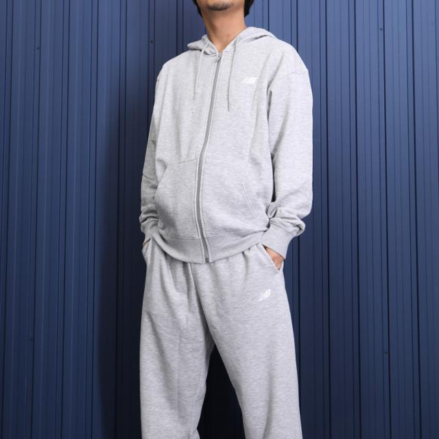ニューバランス スウェット 上下 メンズ セットアップ ブランド newbalance フルジップ フーディー ジョガーパンツ 裏毛 綿混