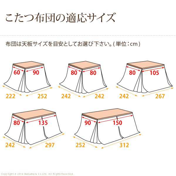 こたつ布団 長方形 省スペース はっ水リバーシブルお手入れラクラク