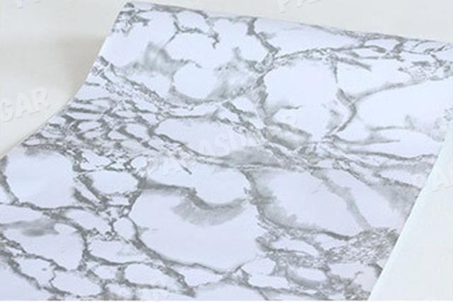 【100m】 m1301乳白色×グレー 大理石 壁紙 カッティングシート インテリア リフォーム 多用途 シール タイル ウォールステッカー 石目の通販は 29,800円