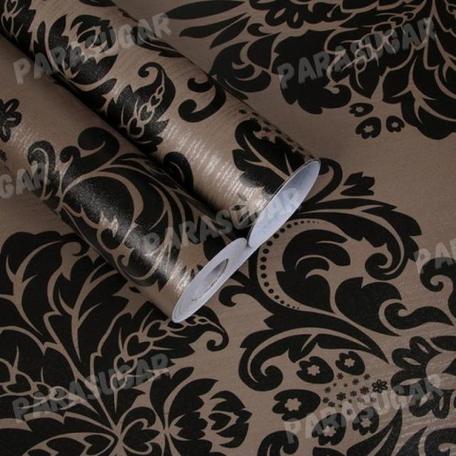 【100m】p1387 ダマスク柄 フラワー 花柄 パターン 壁紙 シール リフォーム 多用途 ウォールステッカー はがせる リメイクシートの通販は