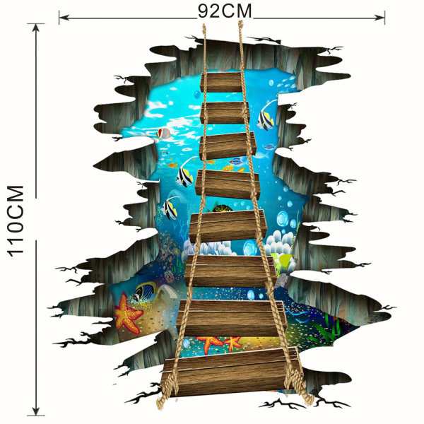 ウォールステッカー 危険 吊り橋 騙し絵 トリックアート はがせる 壁紙 シール 防水 DIY 壁 床 家具 インテリア 天井  CA-008-04の通販はau PAY マーケット - PARASUGAR | au PAY マーケット－通販サイト
