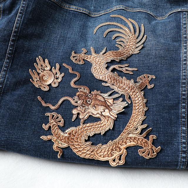 INK　インク　再構築　リメイク　チャイナドラゴン　モッズコート　刺繍　Lサイズ 昇龍逆鱗モッズコート 絡繰魂 214055 和柄 和風 刺繍 竜 ミリタリー