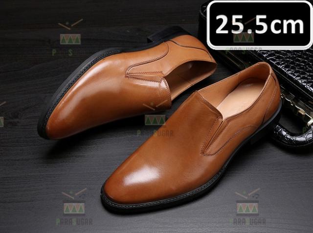 メンズ ビジネス レザー シューズ 本革 ライトブラウン サイズ 25.5cm 革靴  靴 カジュアル 屈曲性 通勤 軽量 新品 【apa-165】の通販は 14,256円