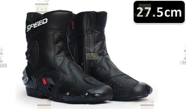 レーシングブーツ 118  ブラック 27.5cm バイクブーツ 防水 ライディングシューズ ロング ライダーブーツ バイク ライダー
