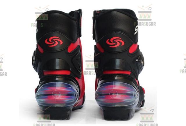 レーシングブーツ 118  レッド 25.0cm バイクブーツ 防水 ライディングシューズ ロング ライダーブーツ バイク ライダー