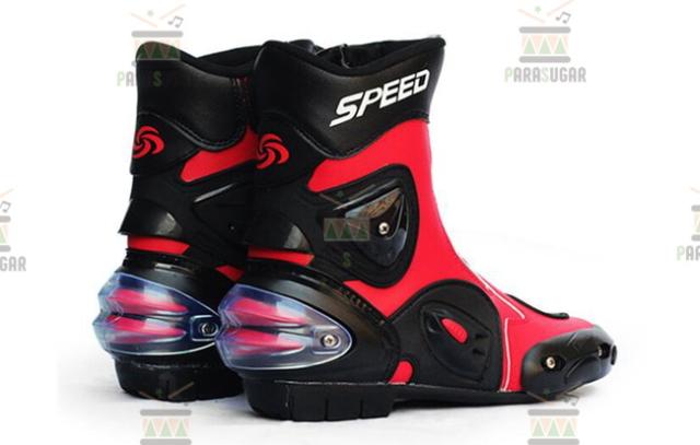 レーシングブーツ 118  レッド 26.5cm バイクブーツ 防水 ライディングシューズ ロング ライダーブーツ バイク ライダー