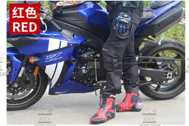 レーシングブーツ 118  レッド 27.0cm バイクブーツ 防水 ライディングシューズ ロング ライダーブーツ バイク ライダー