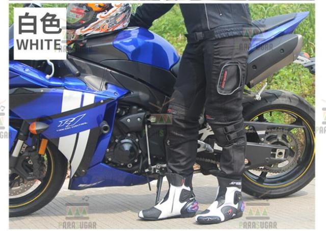 レーシングブーツ 118  ホワイト 25.0cm バイクブーツ 防水 ライディングシューズ ロング ライダーブーツ バイク ライダー