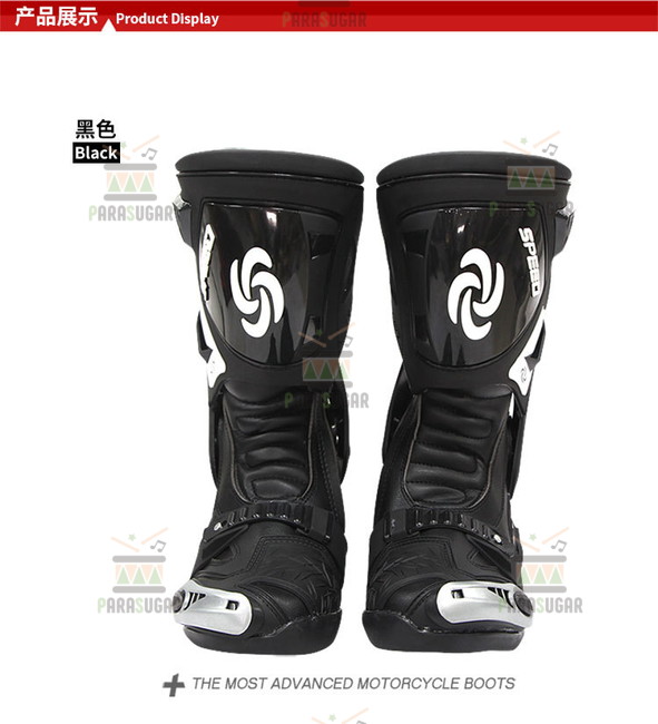 レーシングブーツ 120  ブラック 27.0cm バイクブーツ 防水 ライディングシューズ ロング ライダーブーツ バイク ライダー