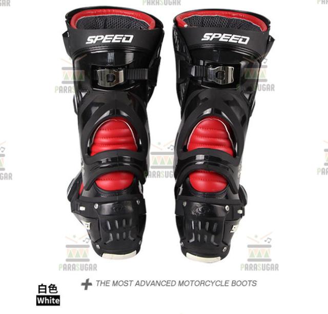 レーシングブーツ 120  レッド 26.5cm バイクブーツ 防水 ライディングシューズ ロング ライダーブーツ バイク ライダー