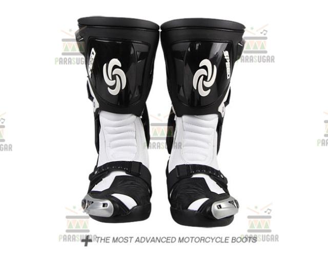 レーシングブーツ 120  ホワイト 27.0cm バイクブーツ 防水 ライディングシューズ ロング ライダーブーツ バイク ライダー