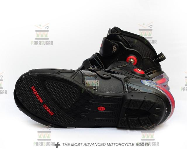 レーシングブーツ 121  ブラック 25.0cm バイクブーツ 防水 ライディングシューズ ロング ライダーブーツ バイク ライダー