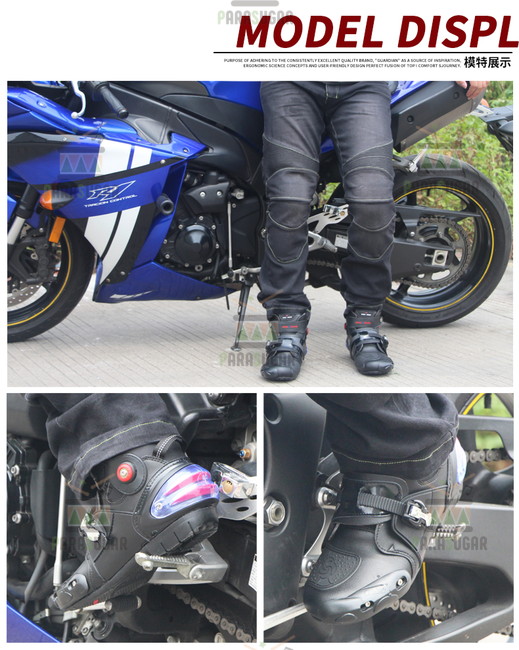 レーシングブーツ 121  ブラック 25.5cm バイクブーツ 防水 ライディングシューズ ロング ライダーブーツ バイク ライダー