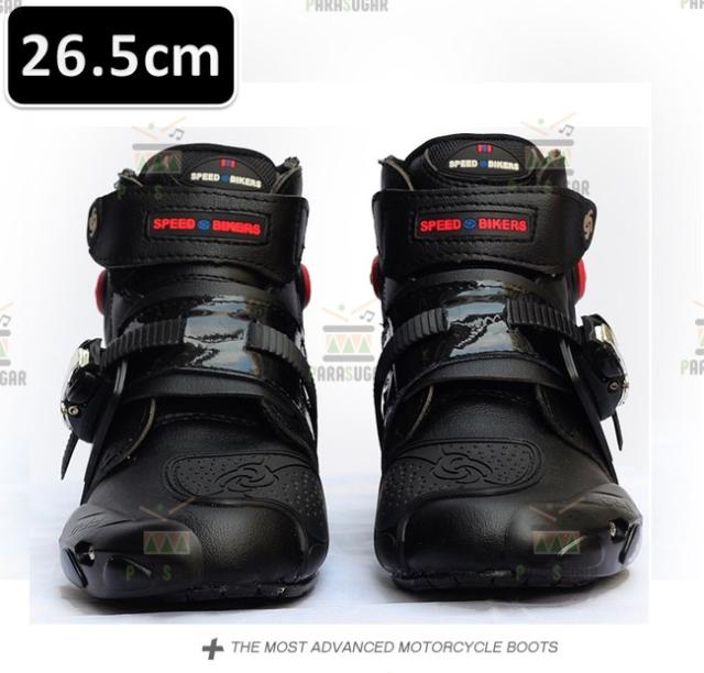 レーシングブーツ 121  ブラック 26.5cm バイクブーツ 防水 ライディングシューズ ロング ライダーブーツ バイク ライダー