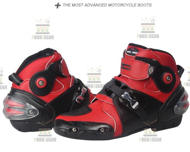 レーシングブーツ 121  レッド 27.0cm バイクブーツ 防水 ライディングシューズ ロング ライダーブーツ バイク ライダー
