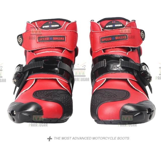 レーシングブーツ 121  レッド 27.0cm バイクブーツ 防水 ライディングシューズ ロング ライダーブーツ バイク ライダー