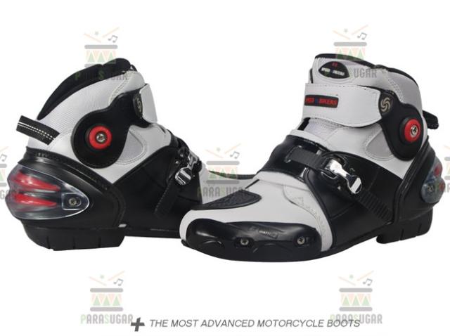 レーシングブーツ 121  ホワイト 26.5cm バイクブーツ 防水 ライディングシューズ ロング ライダーブーツ バイク ライダー