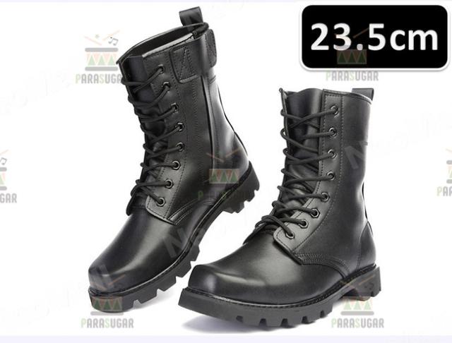 ミリタリーブーツ メンズ ブラック 23.5cm 105 ライディングブーツ ライダースブーツ 防寒  バイク用品 オートバイ ショート 大人用 高品質