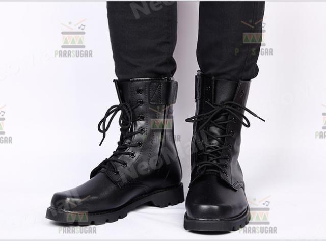 ミリタリーブーツ メンズ ブラック 24.0cm 105 ライディングブーツ ライダースブーツ 防寒  バイク用品 オートバイ ショート 大人用 高品質