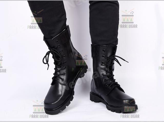 ミリタリーブーツ メンズ ブラック 25.0cm 105 ライディングブーツ ライダースブーツ 防寒  バイク用品 オートバイ ショート 大人用 高品質