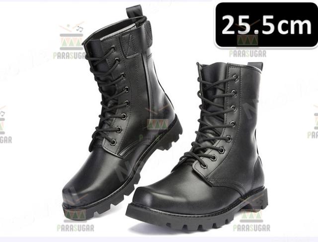 ミリタリーブーツ メンズ ブラック 25.5cm 105 ライディングブーツ ライダースブーツ 防寒  バイク用品 オートバイ ショート 大人用 高品質