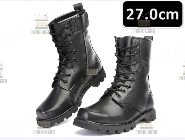 ミリタリーブーツ メンズ ブラック 27.0cm 105 ライディングブーツ ライダースブーツ 防寒  バイク用品 オートバイ ショート 大人用 高品質