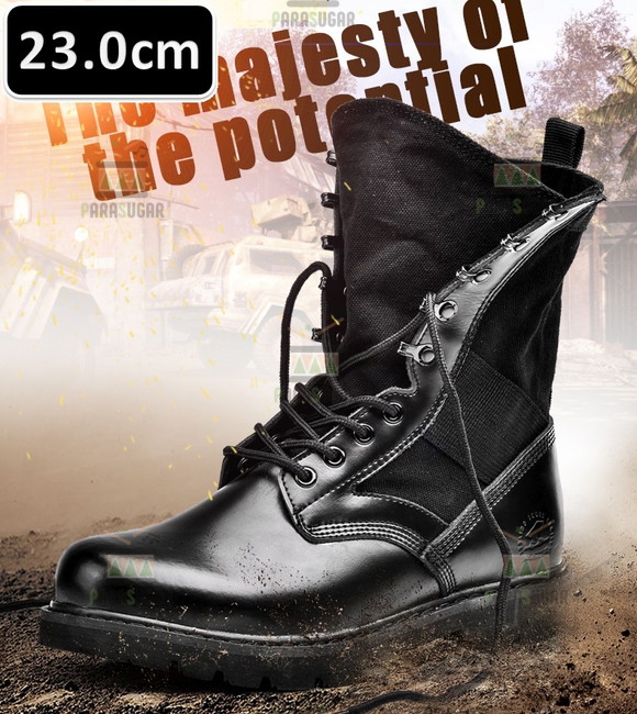 ミリタリーブーツ ブラック 23.0cm 113 ライディングブーツ ライダースブーツ 防寒  バイク用品 オートバイ 大人用 高品質の通販は