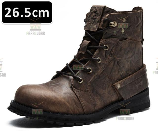 ショートブーツ 26.5cm 115 ダークブラウン ツーリングブーツ ライディングブーツ ライダースブーツ 防寒 シュート サイズ豊富 大人用の通販は