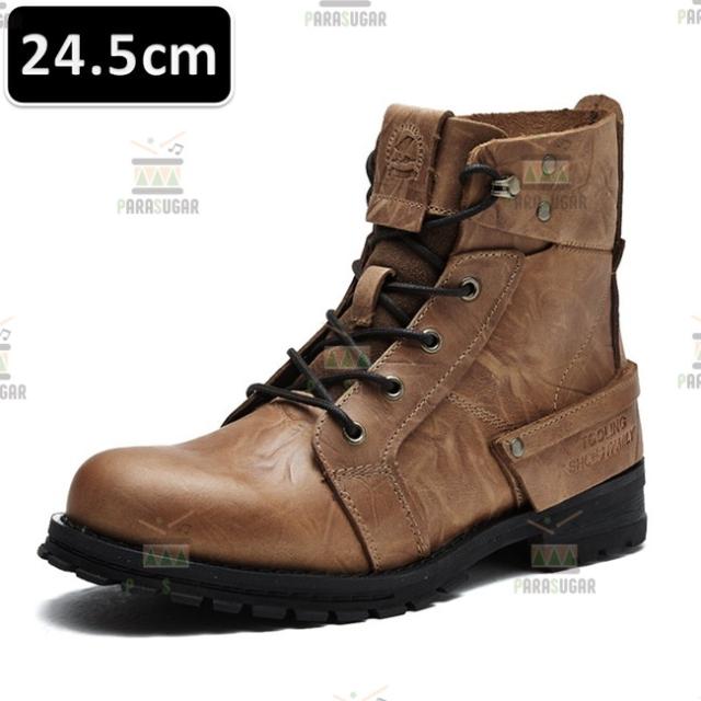 ショートブーツ 24.5cm 115 ブラウン ツーリングブーツ ライディングブーツ ライダースブーツ 防寒 シュート サイズ豊富 大人用の通販は