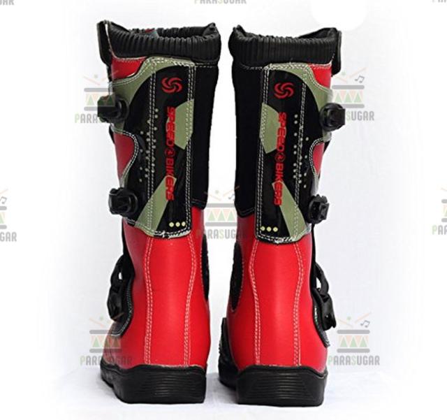 レーシングブーツ 116  レッド 26.5cm バイクブーツ 防水 ライディングシューズ ロング ライダーブーツ バイク ライダー