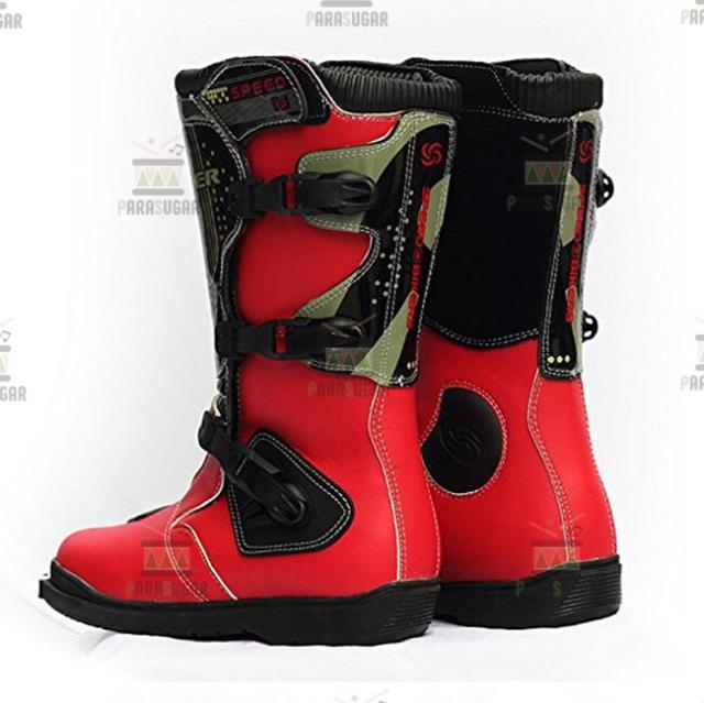 レーシングブーツ 116  レッド 27.5cm バイクブーツ 防水 ライディングシューズ ロング ライダーブーツ バイク ライダー