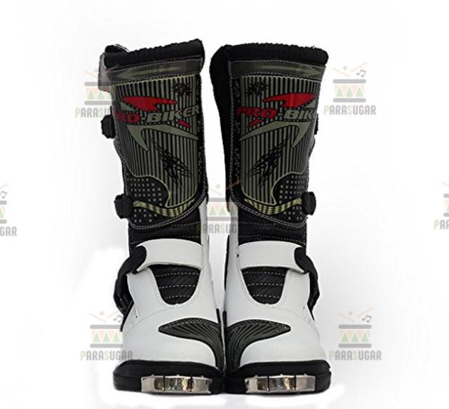 レーシングブーツ 116  ホワイト 25.0cm バイクブーツ 防水 ライディングシューズ ロング ライダーブーツ バイク ライダー