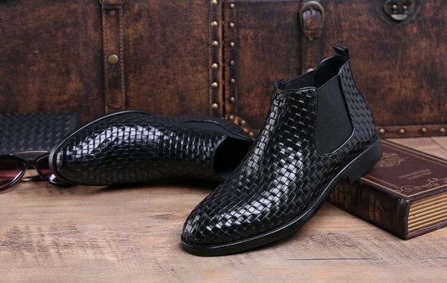 メンズ ビジネス シューズ 本革 ブラック サイズ 24.5cm 革靴  靴 カジュアル 屈曲性 通勤 軽量 新品 ショートブーツ【apa-169】