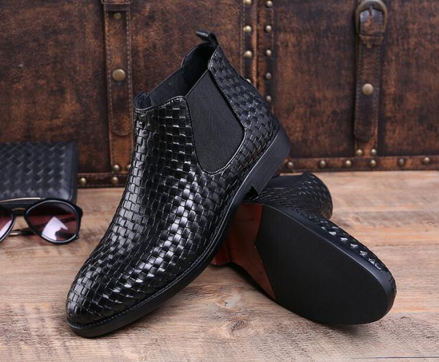 メンズ ビジネス シューズ 本革 ブラック サイズ 26.0cm 革靴  靴 カジュアル 屈曲性 通勤 軽量 新品 ショートブーツ【apa-169】