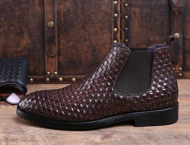 メンズ ビジネス シューズ 本革 ブラウン サイズ 26.0cm 革靴  靴 カジュアル 屈曲性 通勤 軽量 新品 ショートブーツ【apa-169】