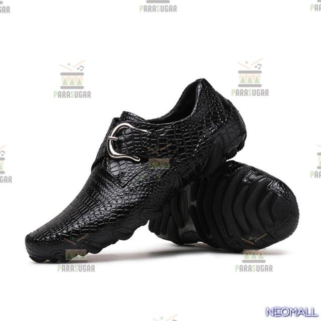 牛皮 型押し ☆ メンズ ビジネス レザー ワニ柄 シューズ ブラック サイズ 27.5cm 革靴  靴 カジュアル 屈曲性 通勤 軽量  【620】