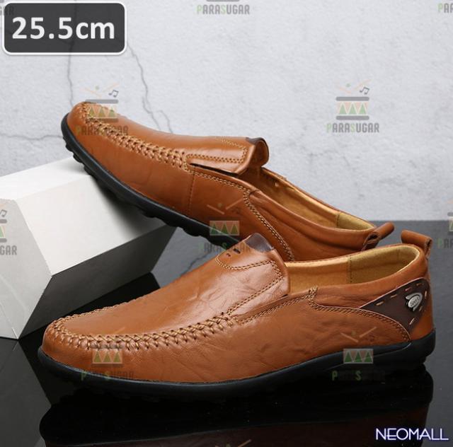 人気商品 ☆ メンズ ビジネス 牛皮  シューズ ブラウン サイズ 25.5cm 革靴  靴 カジュアル 屈曲性 通勤 軽量  【623】