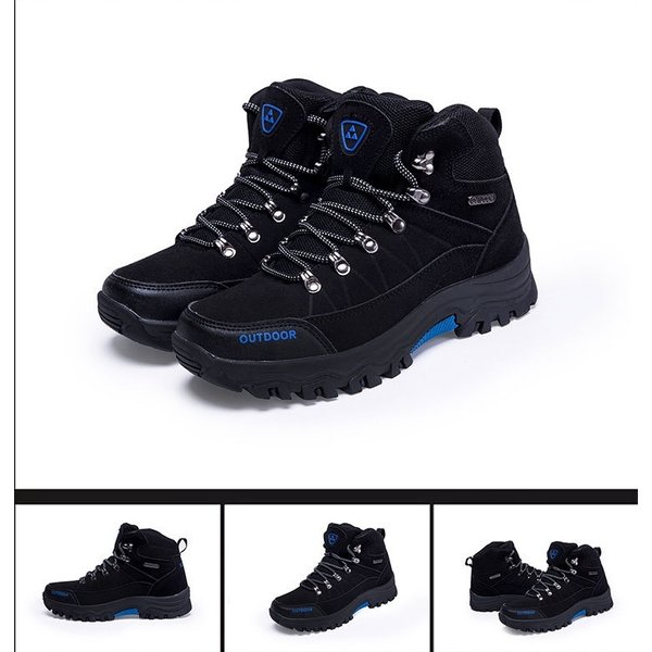 メンズ トレッキングシューズ 【858】 ブラック ハイカット ハイキングシューズ 防滑 耐磨耗 衝撃吸収 男女兼用の通販は 5,405円