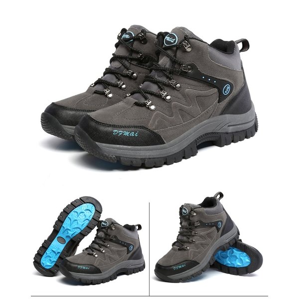 メンズ トレッキングシューズ 【859】 グレー ハイカット ハイキングシューズ 防滑 耐磨耗 衝撃吸収 男女兼用の通販は 5,524円