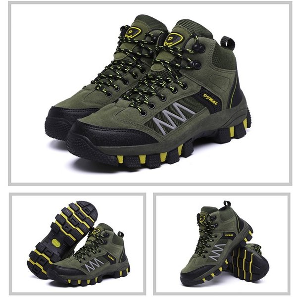 メンズ トレッキングシューズ 【862】 グリーン ハイカット ハイキングシューズ 防滑 耐磨耗 衝撃吸収 男女兼用の通販は