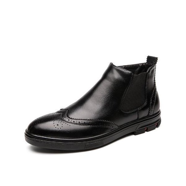 サイドジッパー付き メンズ ビジネス レザー シューズ ブラック  革靴 靴 カジュアル 屈曲性 通勤 軽量 インポート品【n141】