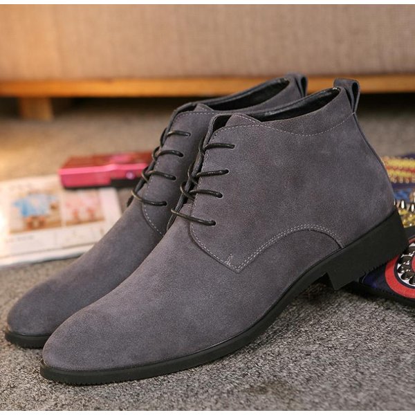 メンズ ビジネス レザー シューズ グレー  革靴 靴 カジュアル 屈曲性 通勤 軽量 インポート品【n149】