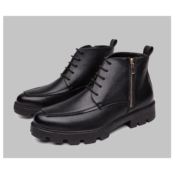 サイドジッパー メンズ ビジネス レザー シューズ ブラック  革靴 靴 カジュアル 屈曲性 通勤 軽量 インポート品【n163】の通販は 6,508円