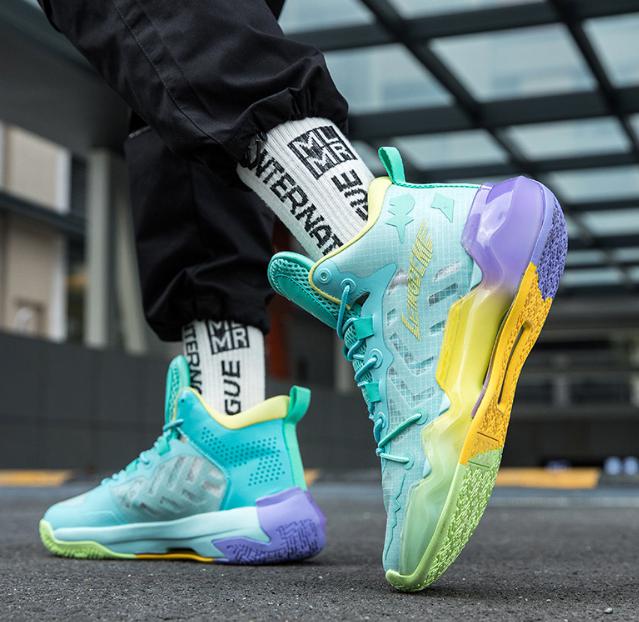 メンズ スニーカー パープル 23.0cm〜27.5cm 靴 シューズ 防滑 バスケットシューズ 通勤 通学 旅行 【245】